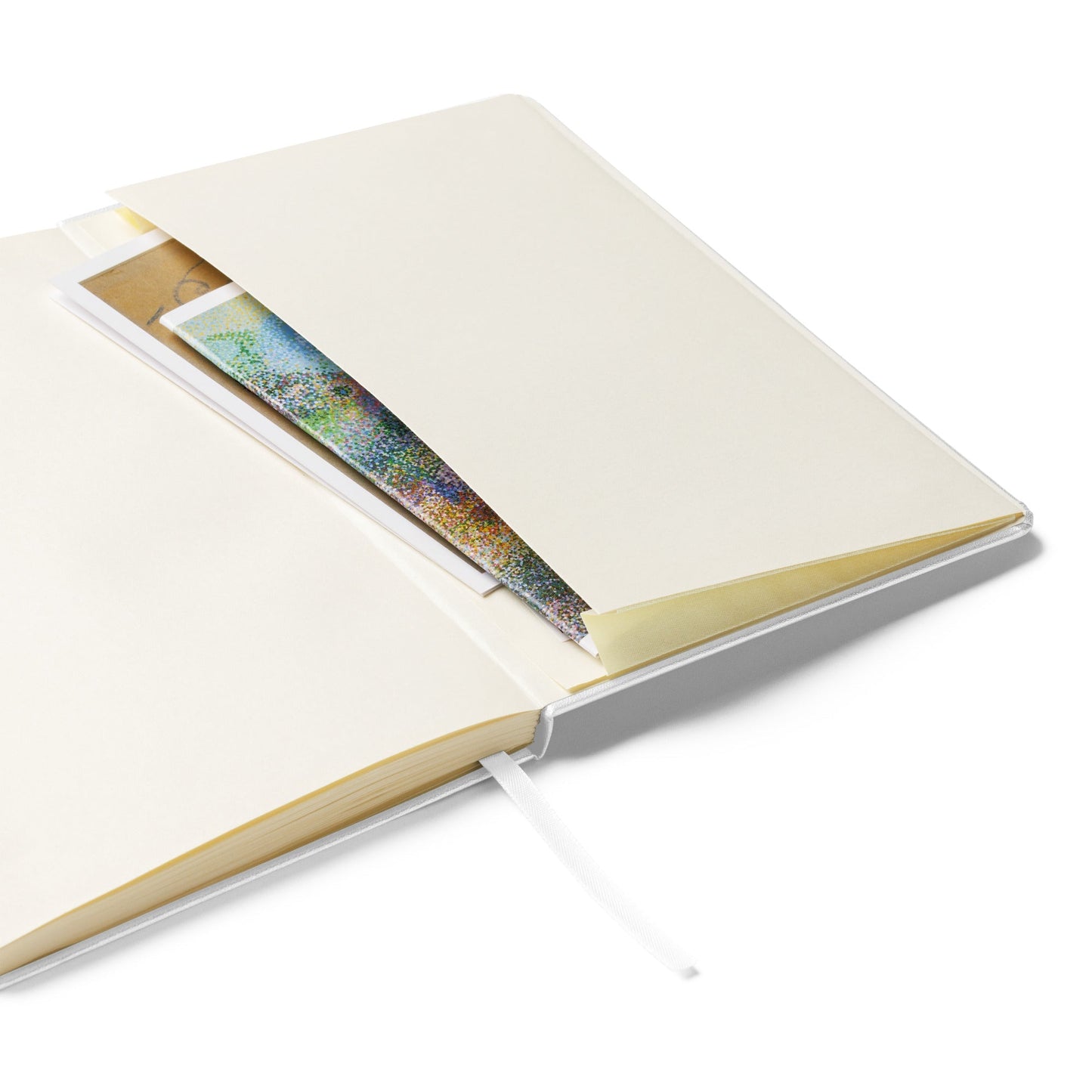 Product mockup photo of the Vibe Coder Hardcover Bound Notebook.