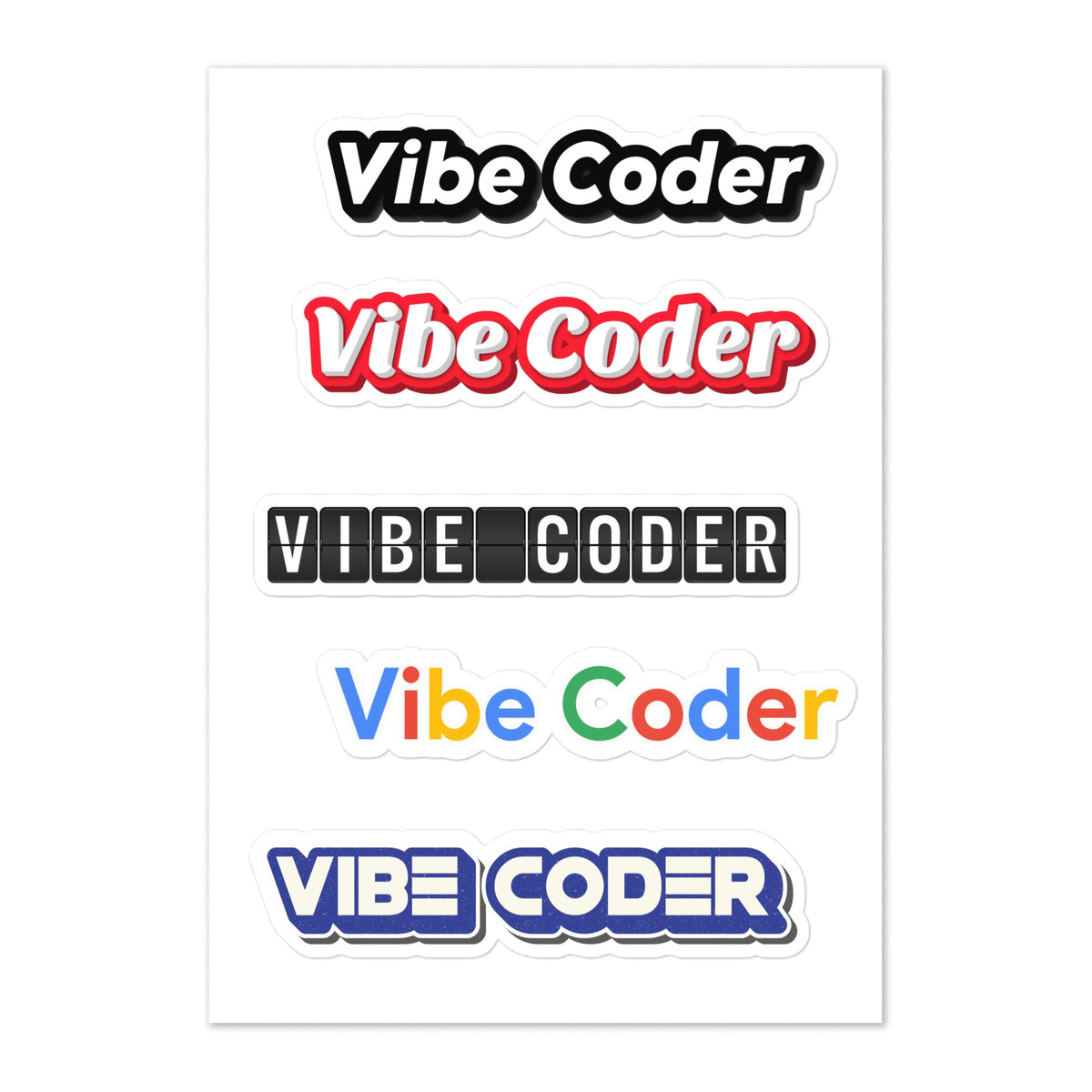 Image of the Vibe Coder Mix Sticker Sheet.