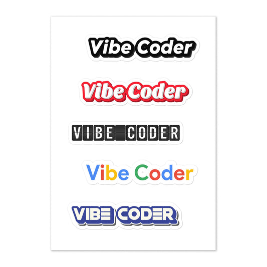 Image of the Vibe Coder Mix Sticker Sheet.