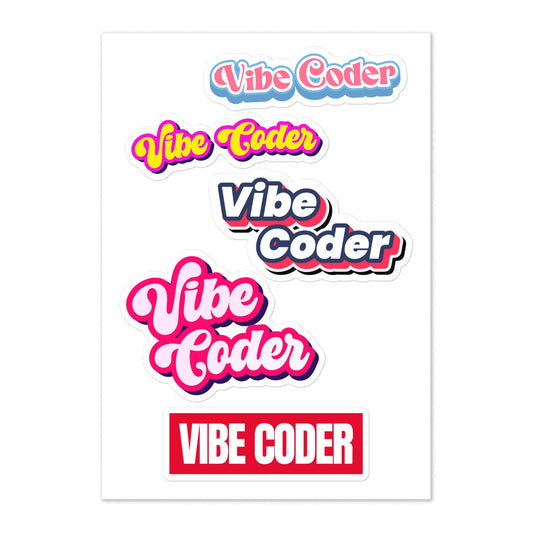 Image of the Vibe Coder Mix Sticker Sheet.
