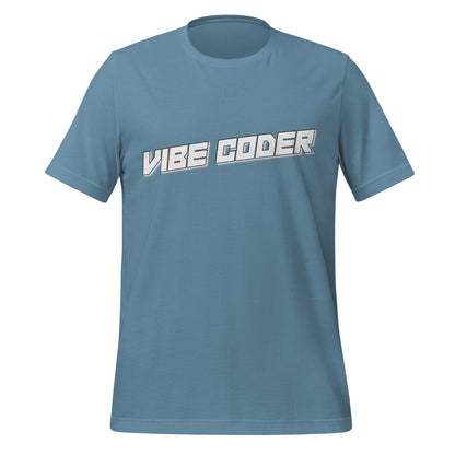 Image of the VIBE CODER T-Shirt (unisex) Steel Blue / XS.
