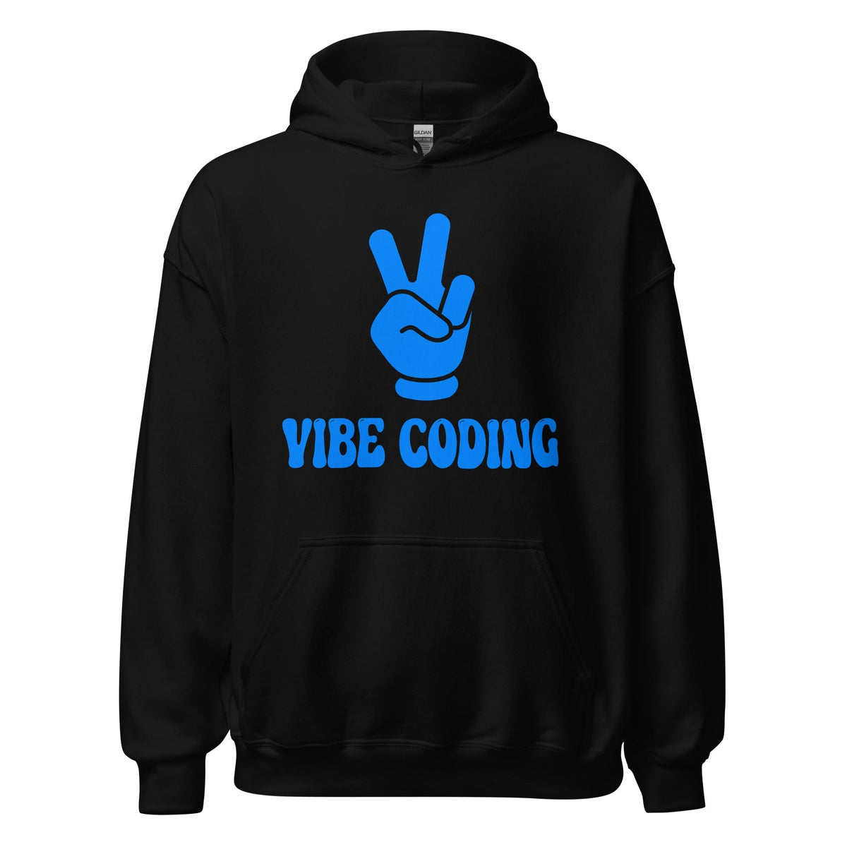 Product mockup photo of the VIBE CODING Hoodie (unisex) Black / M.