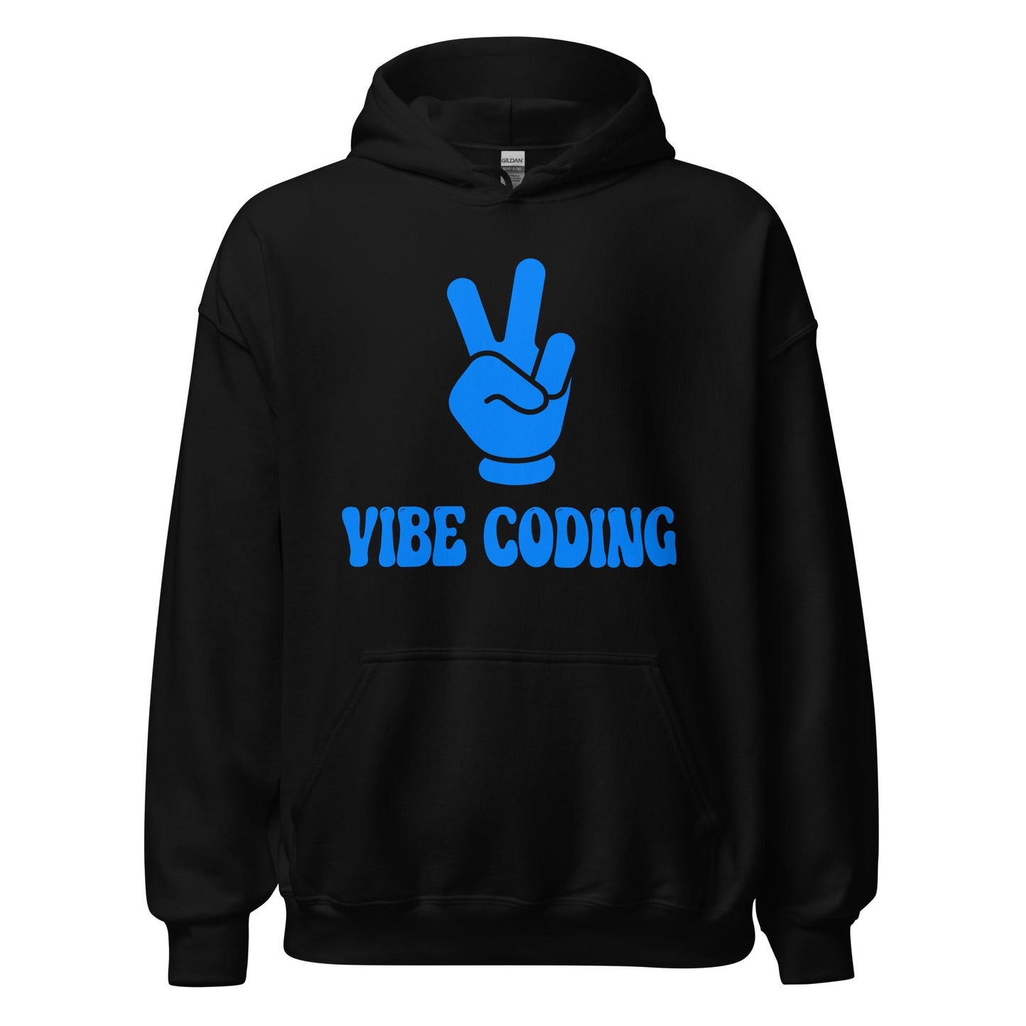 Product mockup photo of the VIBE CODING Hoodie (unisex) Black / M.