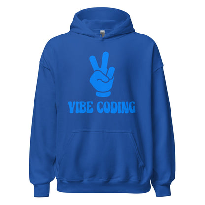 Product mockup photo of the VIBE CODING Hoodie (unisex) Royal / M.