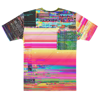 Product mockup photo of the Shoot and Forget Vibe Coding T Shirt (men).