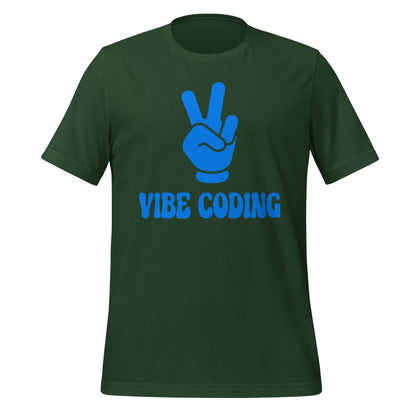 Product mockup photo of the VIBE CODING T Shirt (unisex) Forest / M.