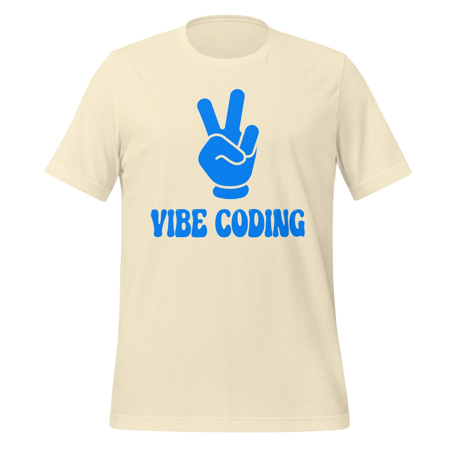 Product mockup photo of the VIBE CODING T Shirt (unisex) Natural / M.