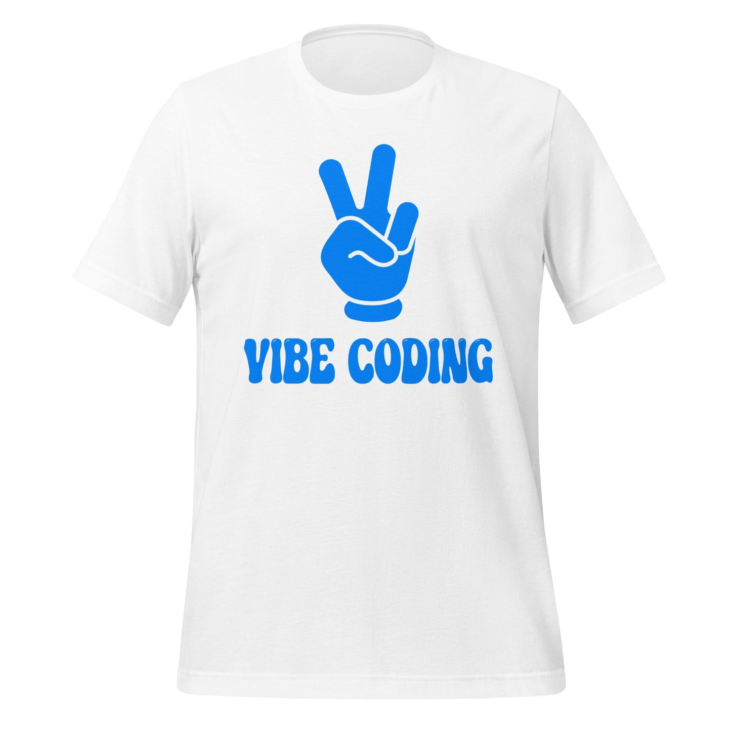 Product mockup photo of the VIBE CODING T Shirt (unisex) White / M.