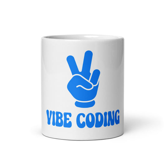 Image of the VIBE CODING White Glossy Mug 11 oz.