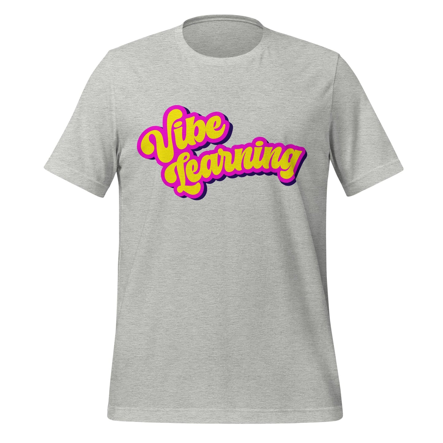 Product mockup photo of the Vibe Learning T Shirt (unisex) Athletic Heather / M.