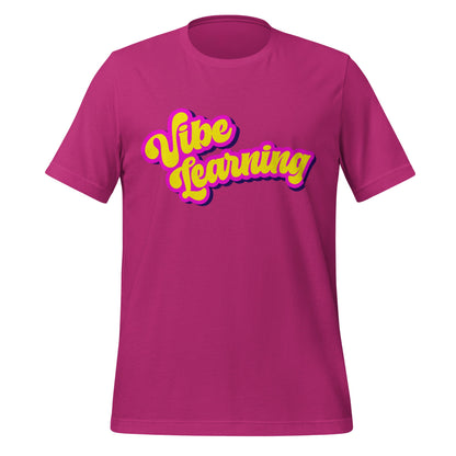 Product mockup photo of the Vibe Learning T Shirt (unisex) Berry / M.