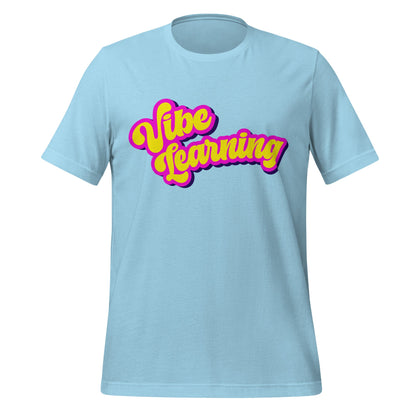 Product mockup photo of the Vibe Learning T Shirt (unisex) Ocean Blue / M.