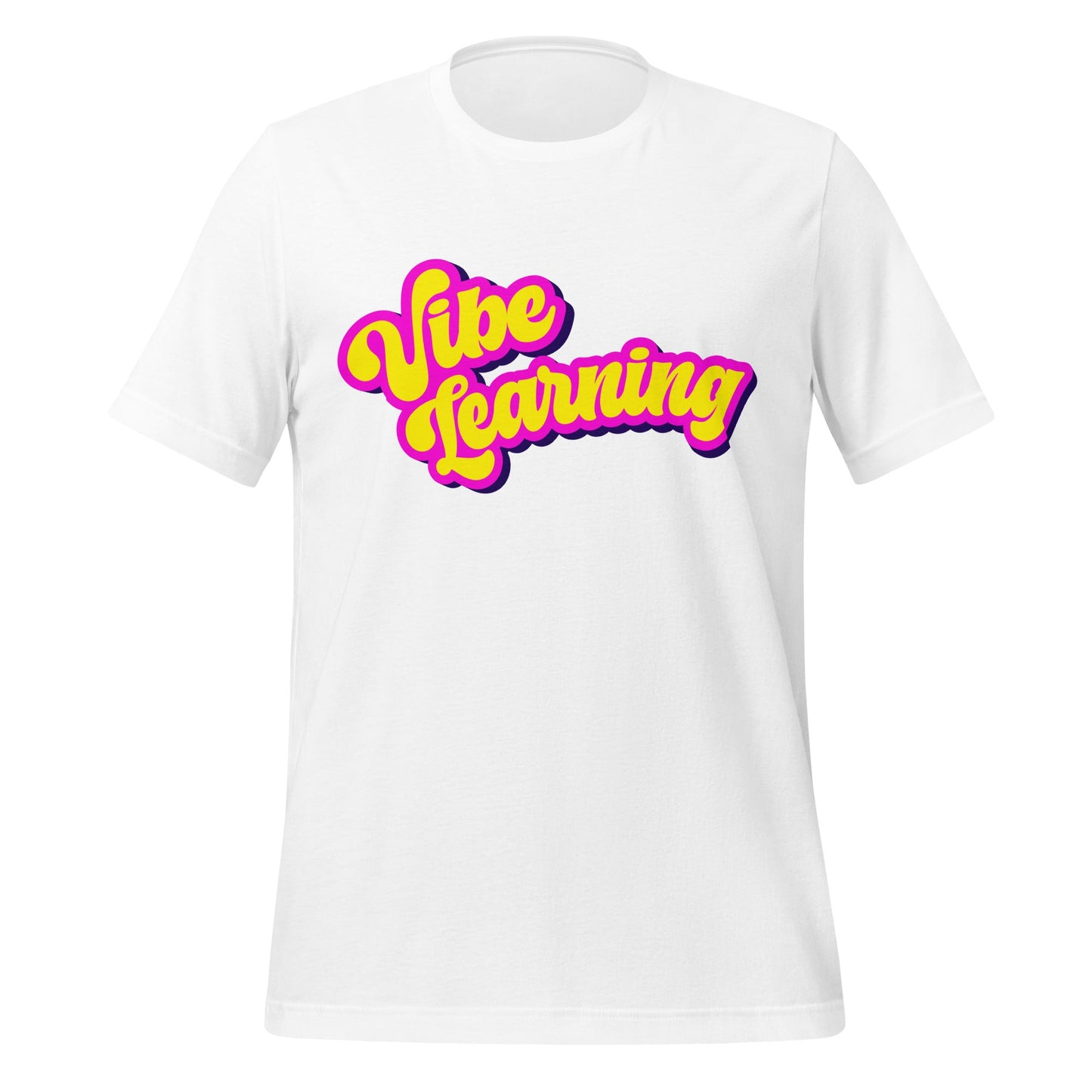 Product mockup photo of the Vibe Learning T Shirt (unisex) White / M.