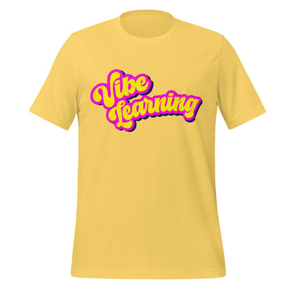 Product mockup photo of the Vibe Learning T Shirt (unisex) Yellow / M.