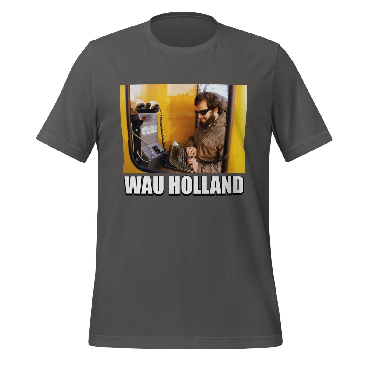 Product mockup photo of the Wau Holland Forever T Shirt (unisex) Asphalt / M.