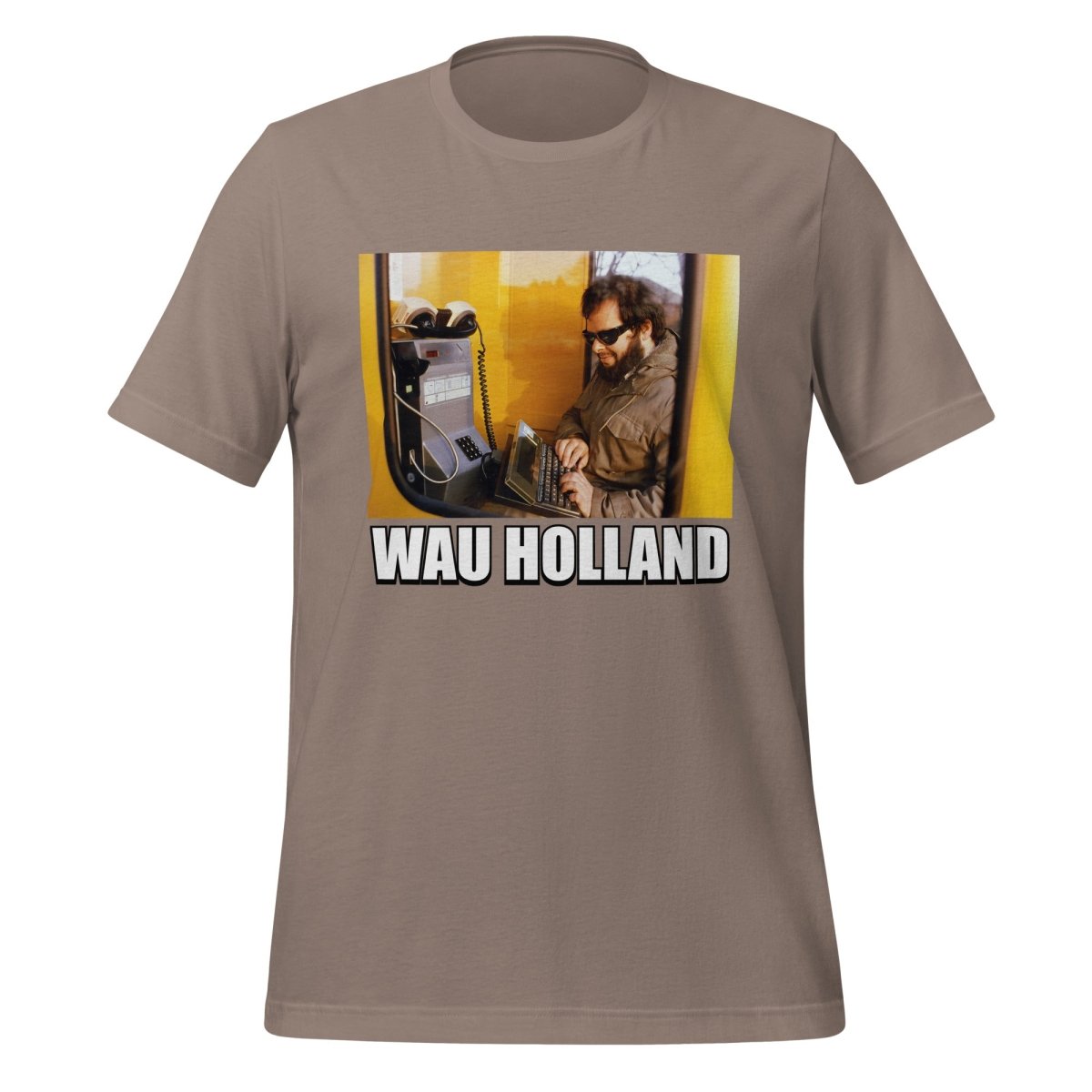 Product mockup photo of the Wau Holland Forever T Shirt (unisex) Pebble / M.