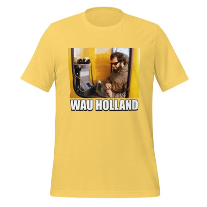 Product mockup photo of the Wau Holland Forever T Shirt (unisex) Yellow / M.