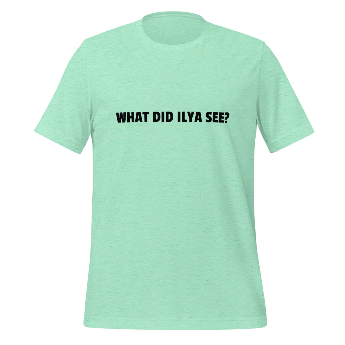 Image of the WHAT DID ILYA SEE? T-Shirt (unisex) Heather Mint / M.