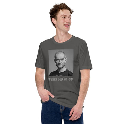 Product mockup photo of the WHERE DID ILYA GO? T-Shirt (unisex).