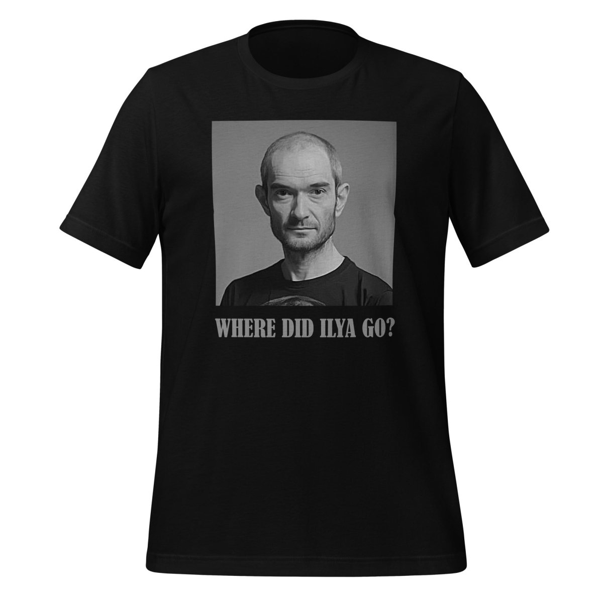 Product mockup photo of the WHERE DID ILYA GO? T-Shirt (unisex) Black / M.