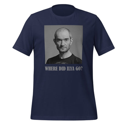 Product mockup photo of the WHERE DID ILYA GO? T-Shirt (unisex) Navy / M.