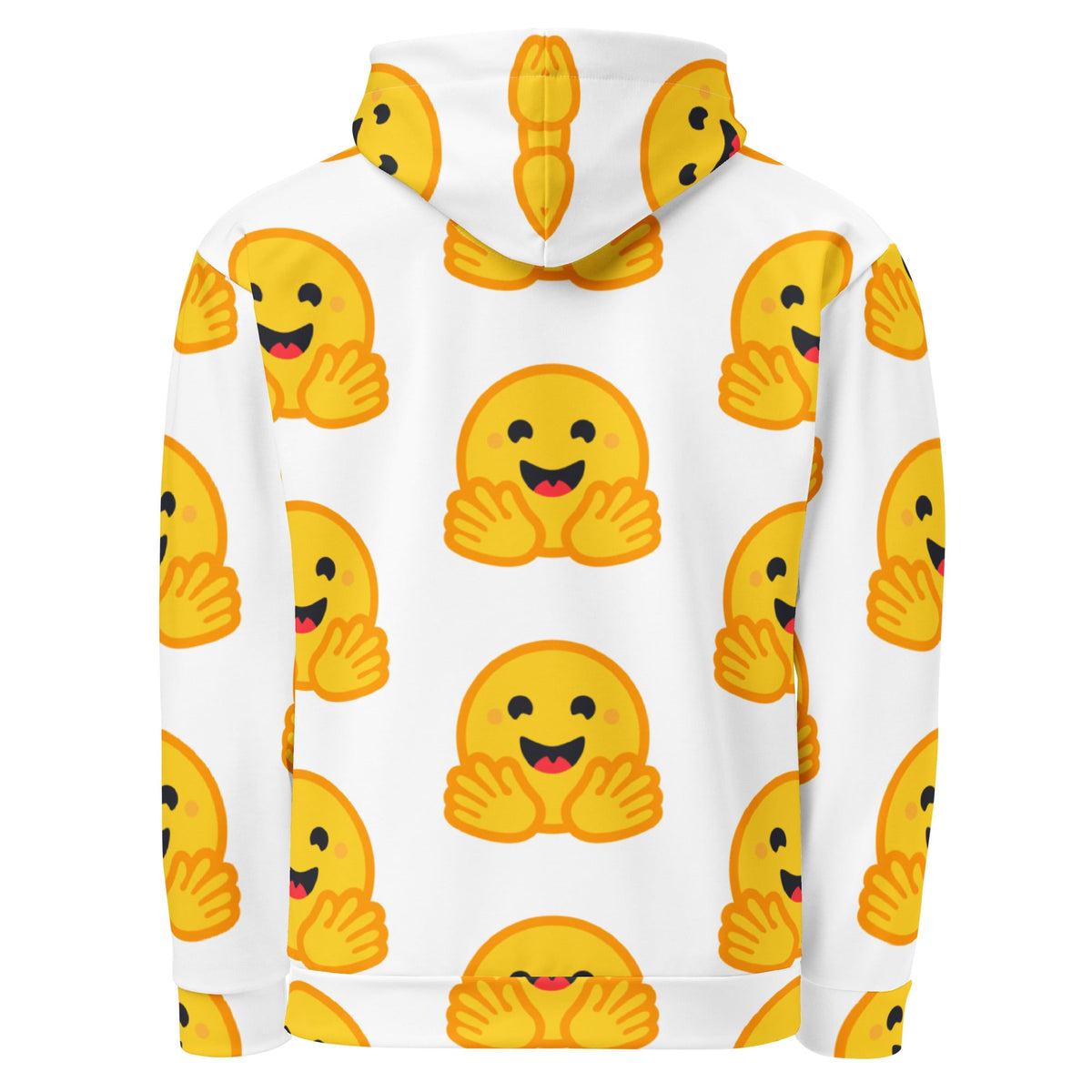 Image of the White Hugging Face Icons Hoodie (unisex).