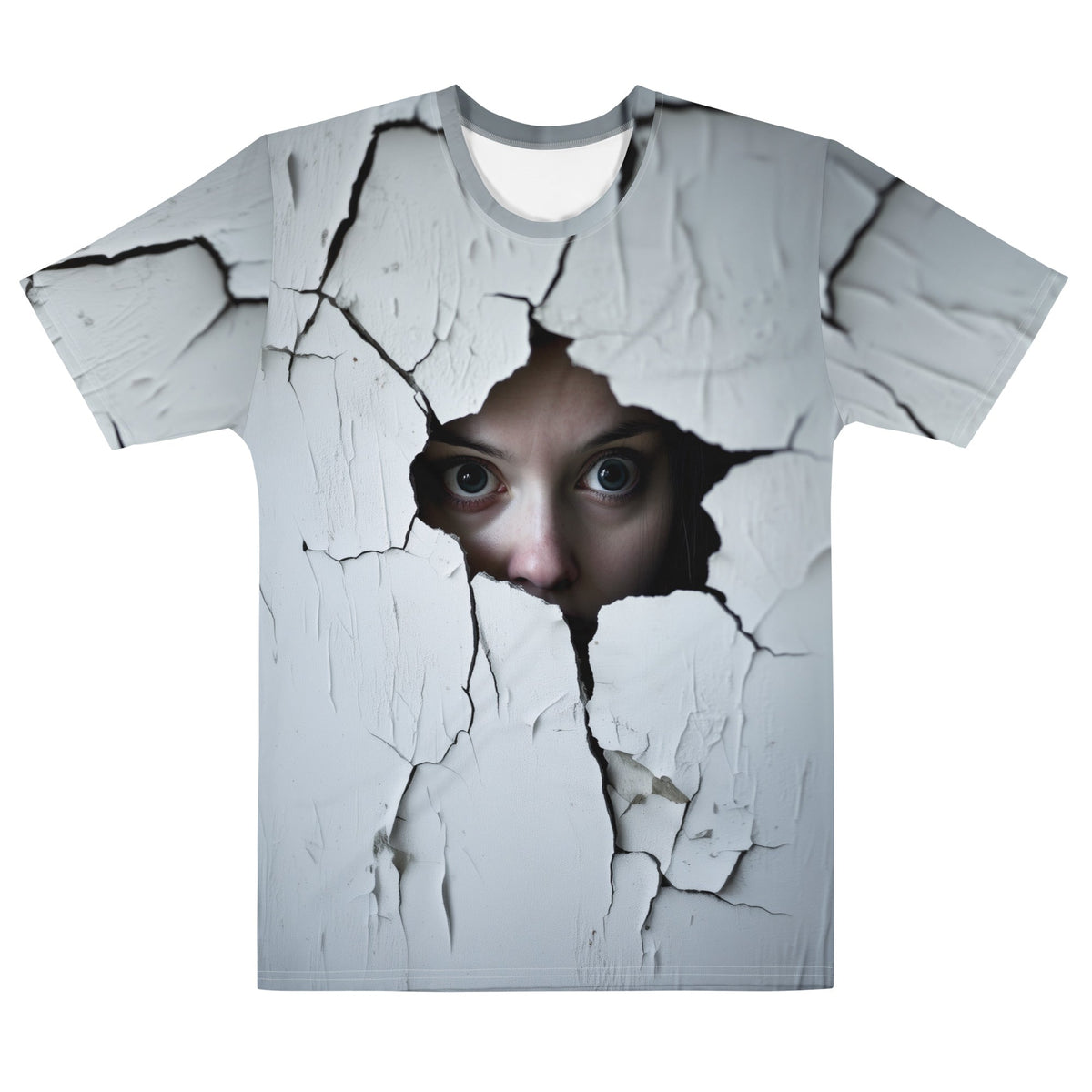 Product mockup photo of the Woman Spying on You T Shirt 2 (men) M.