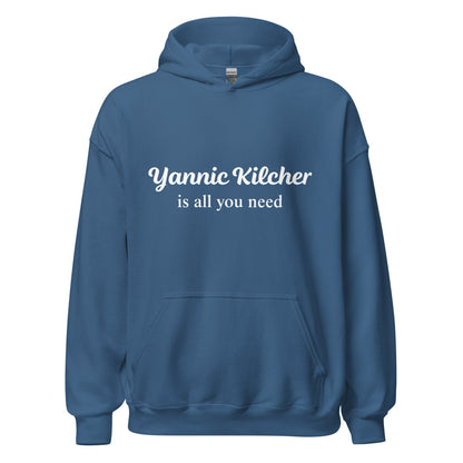Image of the Yannic Kilcher is All You Need Hoodie (unisex) Indigo Blue / M.
