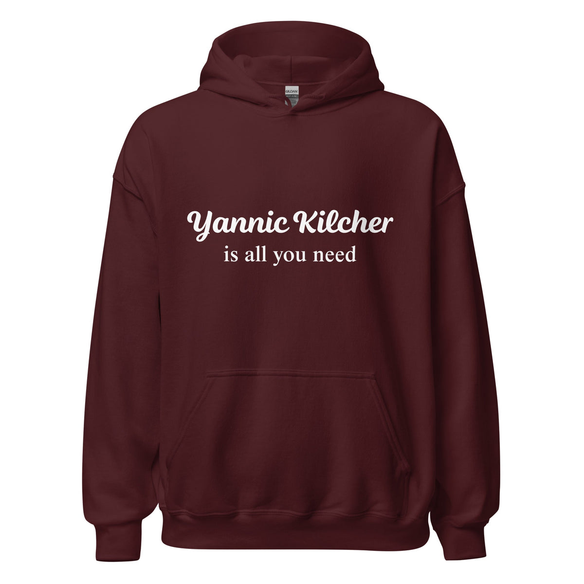 Image of the Yannic Kilcher is All You Need Hoodie (unisex) Maroon / M.
