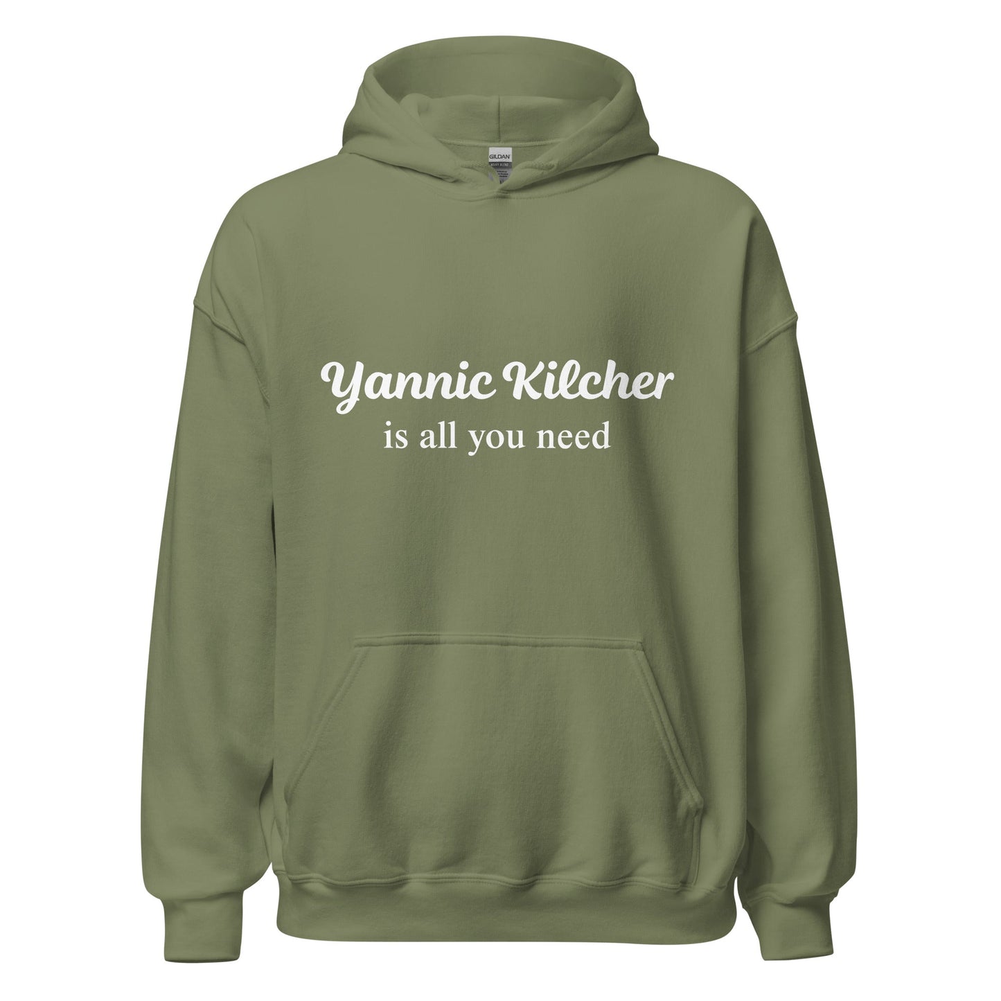 Image of the Yannic Kilcher is All You Need Hoodie (unisex) Military Green / M.