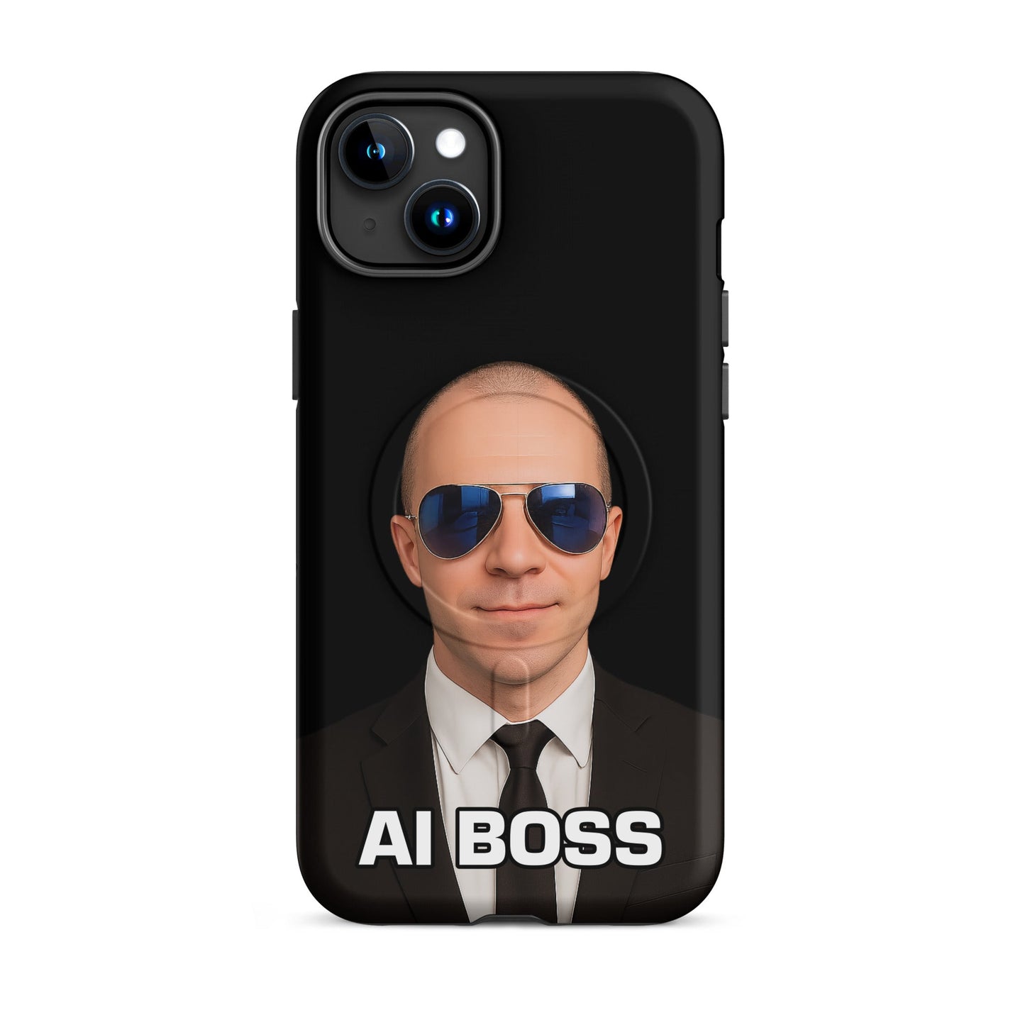 Image of the AI BOSS Yannic Kilcher MagSafe Tough Case for iPhone iPhone 15 Plus.