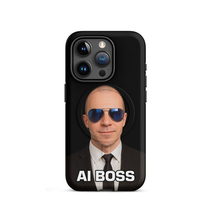 Image of the AI BOSS Yannic Kilcher MagSafe Tough Case for iPhone iPhone 15 Pro.
