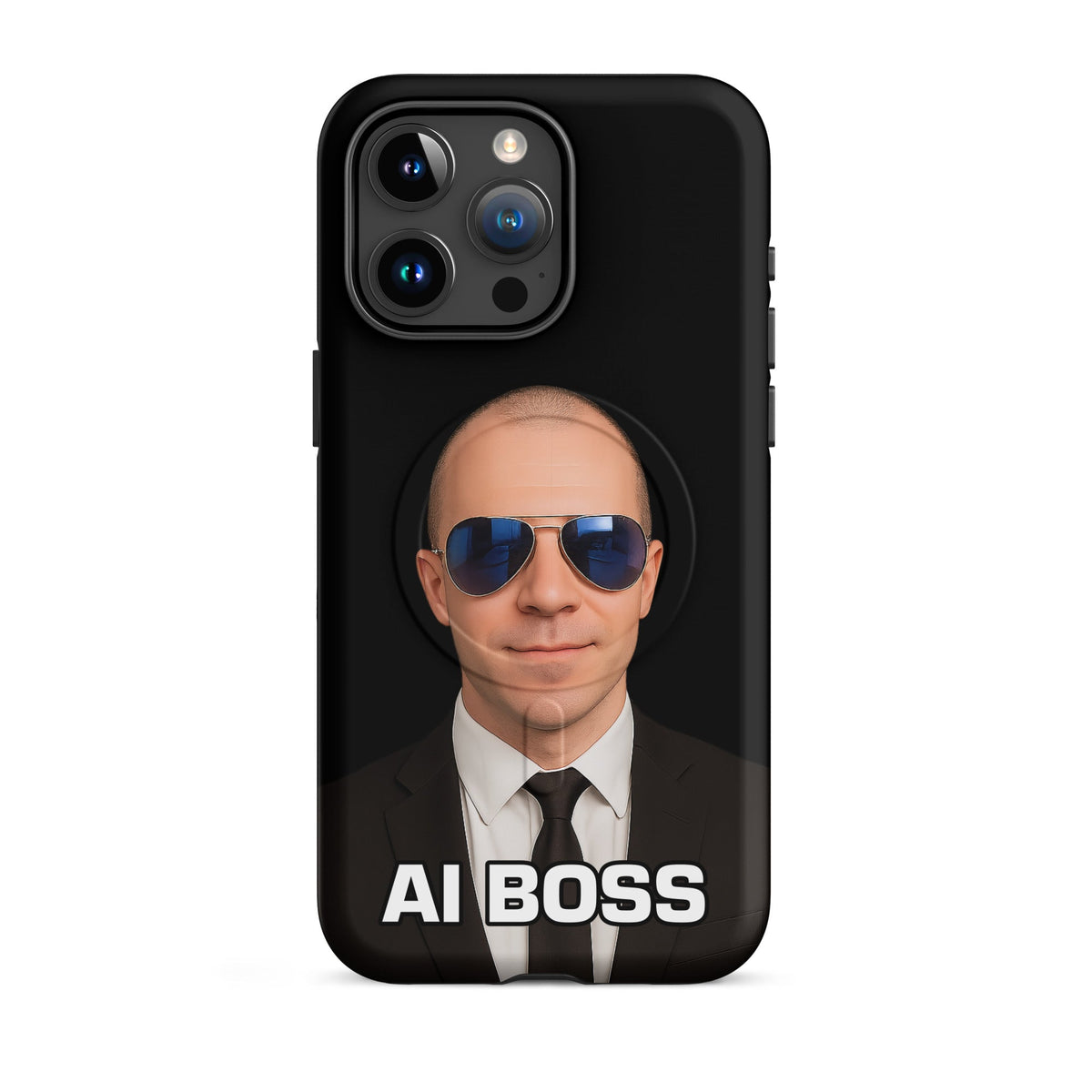 Image of the AI BOSS Yannic Kilcher MagSafe Tough Case for iPhone iPhone 15 Pro Max.