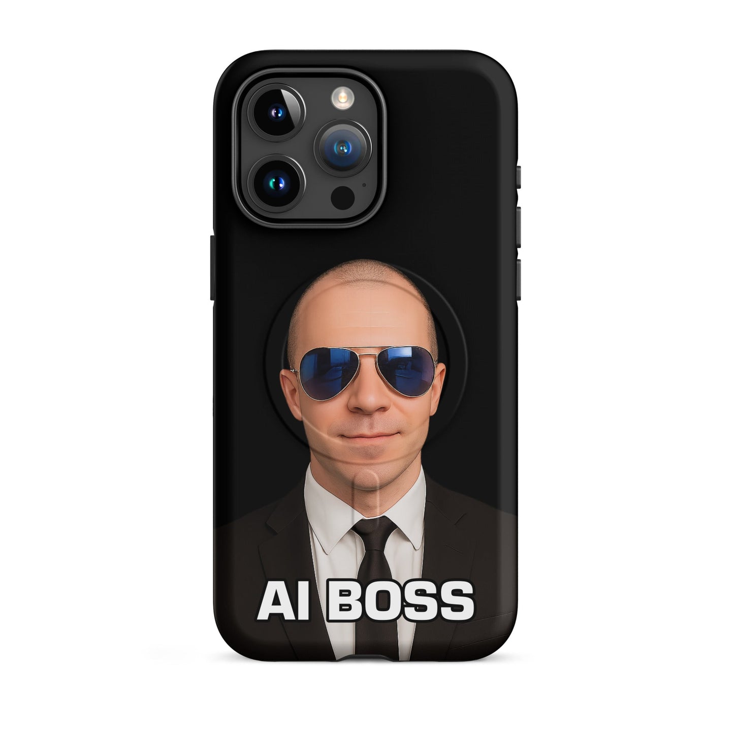Image of the AI BOSS Yannic Kilcher MagSafe Tough Case for iPhone iPhone 15 Pro Max.