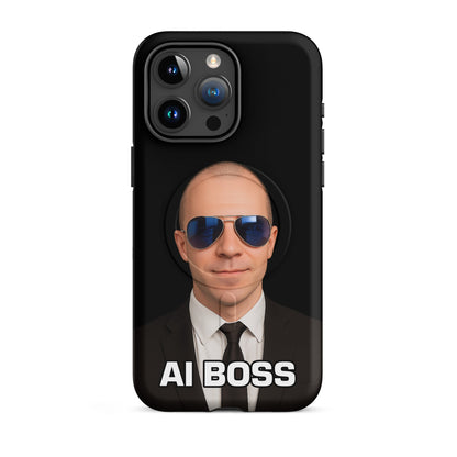 Image of the AI BOSS Yannic Kilcher MagSafe Tough Case for iPhone iPhone 15 Pro Max.