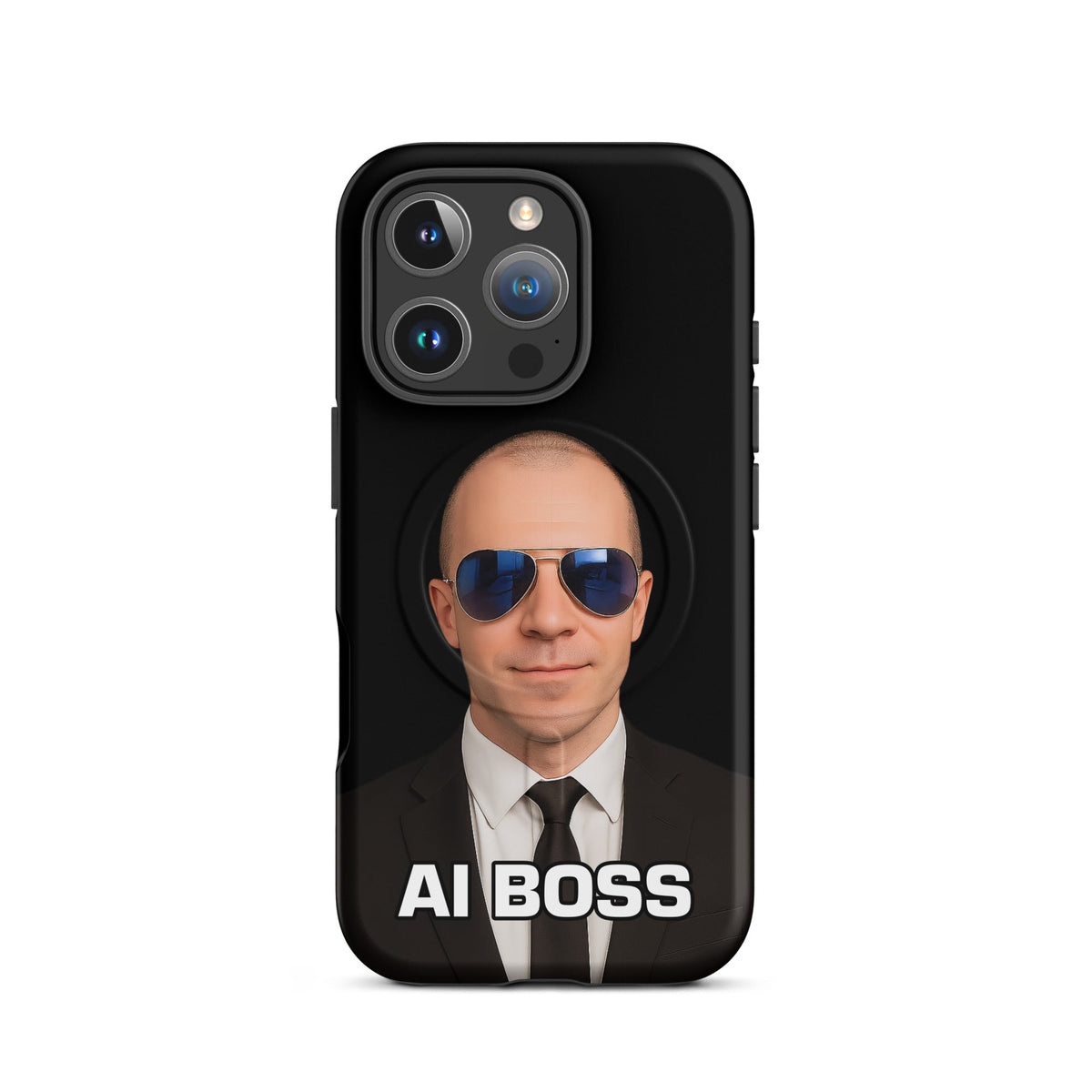 Image of the AI BOSS Yannic Kilcher MagSafe Tough Case for iPhone iPhone 16 Pro.