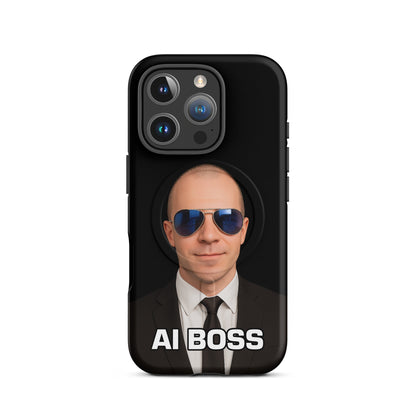 Image of the AI BOSS Yannic Kilcher MagSafe Tough Case for iPhone iPhone 16 Pro.