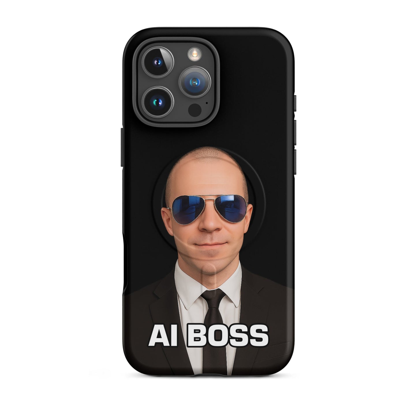 Image of the AI BOSS Yannic Kilcher MagSafe Tough Case for iPhone iPhone 16 Pro Max.