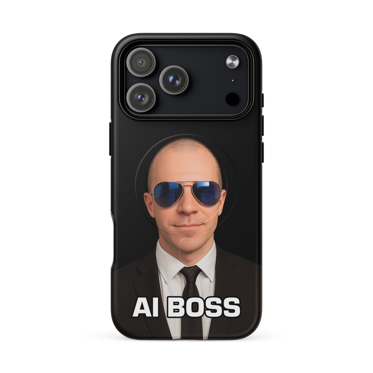 Image of the AI BOSS Yannic Kilcher MagSafe Tough Case for iPhone iPhone 17 Pro Max.