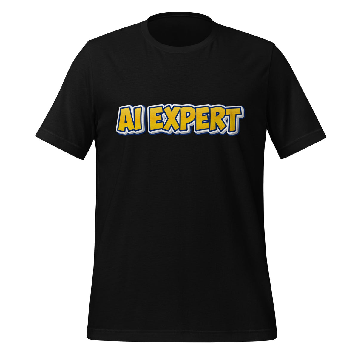 Image of the Yellow Comic AI EXPERT T-Shirt (unisex) Black / M.