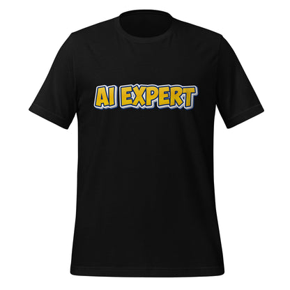 Image of the Yellow Comic AI EXPERT T-Shirt (unisex) Black / M.