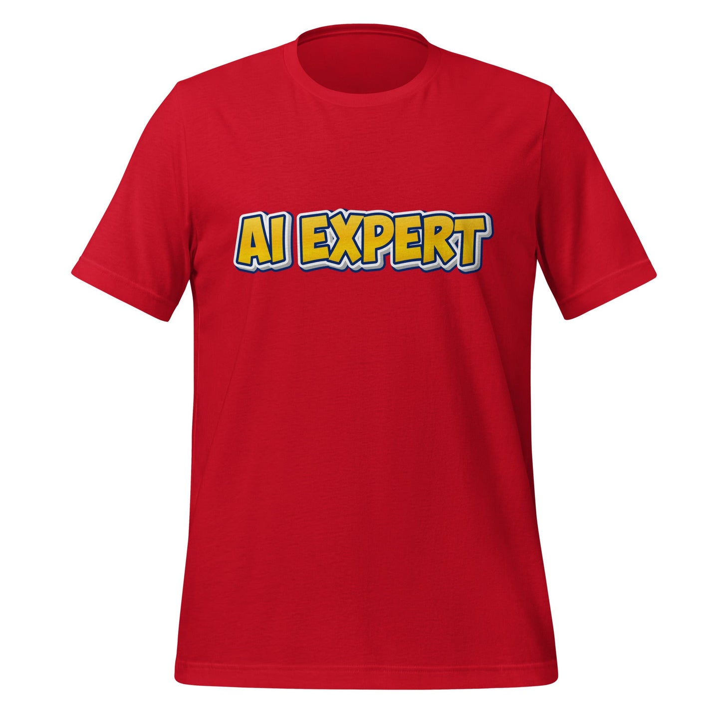 Image of the Yellow Comic AI EXPERT T-Shirt (unisex) Red / M.