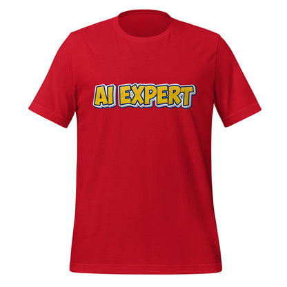 Image of the Yellow Comic AI EXPERT T-Shirt (unisex) Red / M.