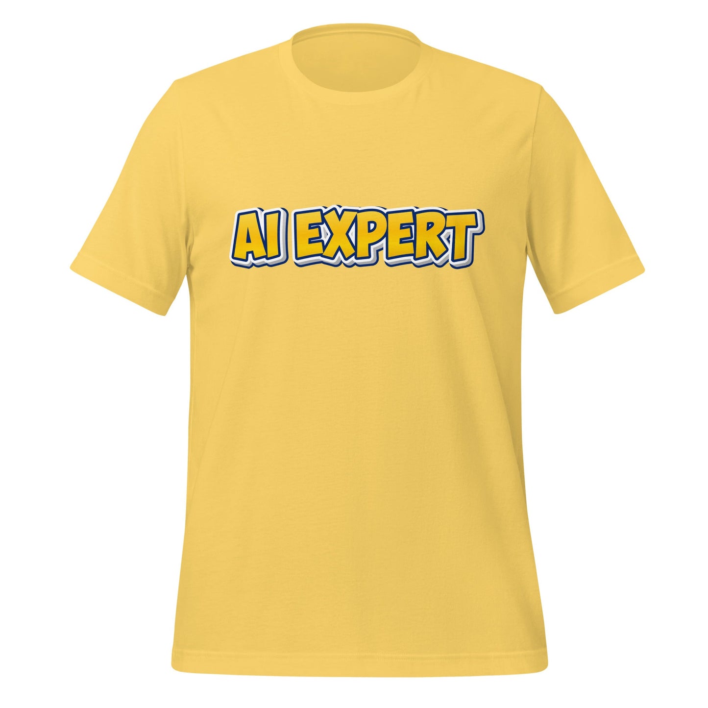 Image of the Yellow Comic AI EXPERT T-Shirt (unisex) Yellow / M.