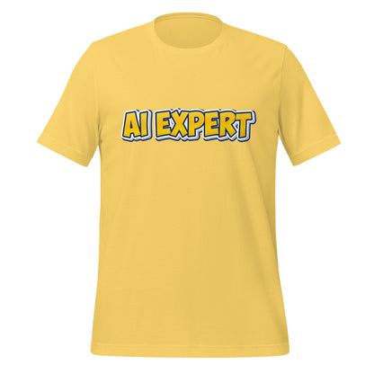 Image of the Yellow Comic AI EXPERT T-Shirt (unisex) Yellow / M.