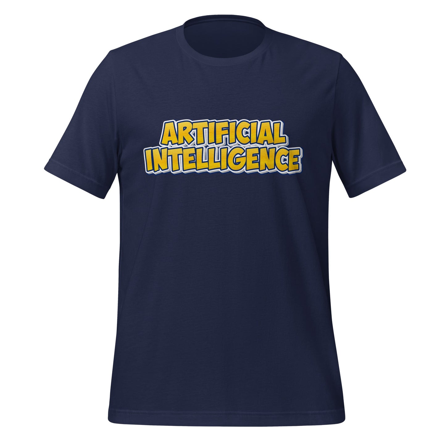 Image of the Yellow Comic Artificial Intelligence T-Shirt (unisex) Navy / M.