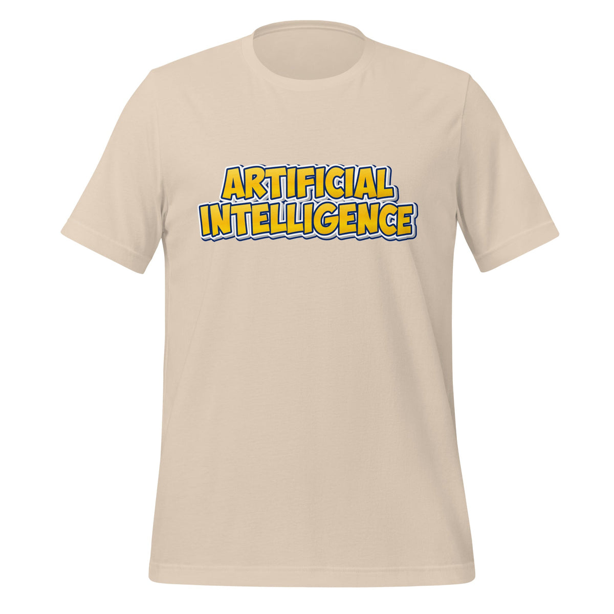 Image of the Yellow Comic Artificial Intelligence T-Shirt (unisex) Soft Cream / M.
