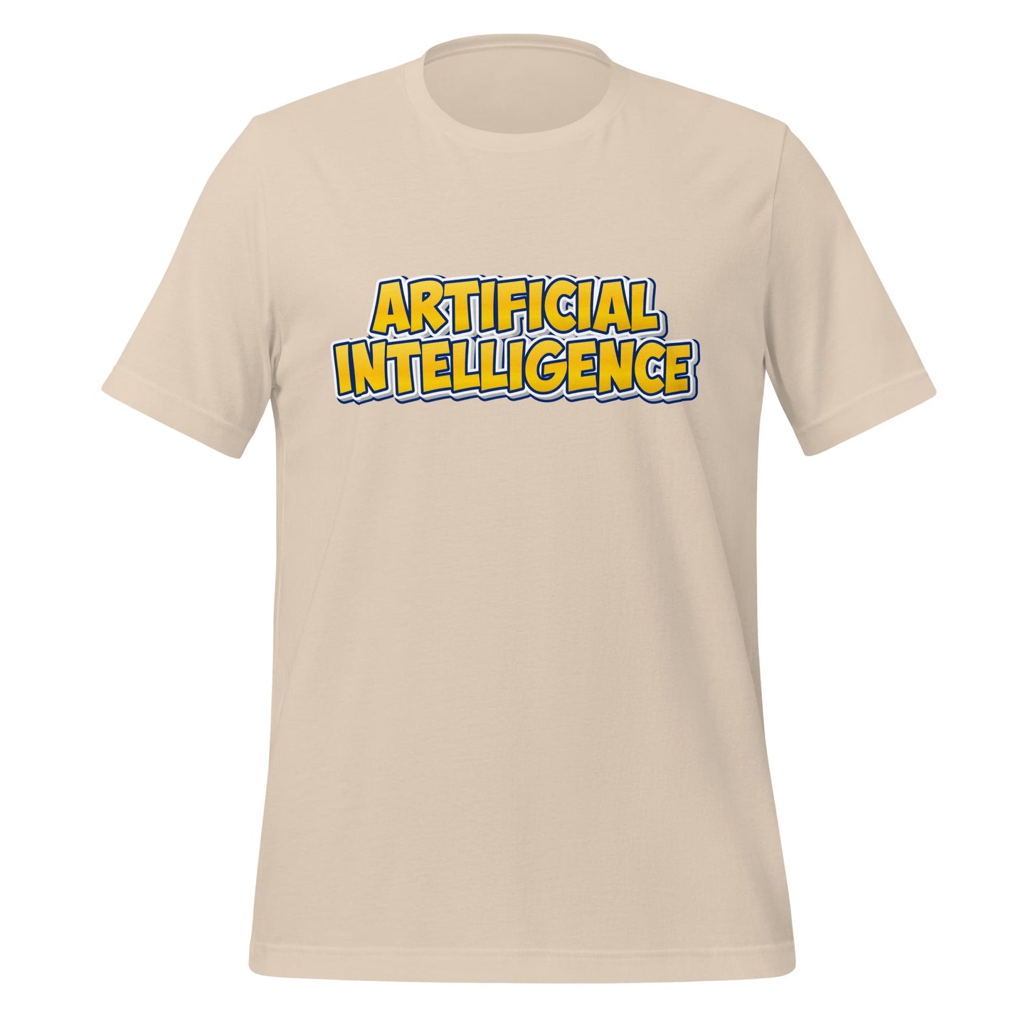 Image of the Yellow Comic Artificial Intelligence T-Shirt (unisex) Soft Cream / M.