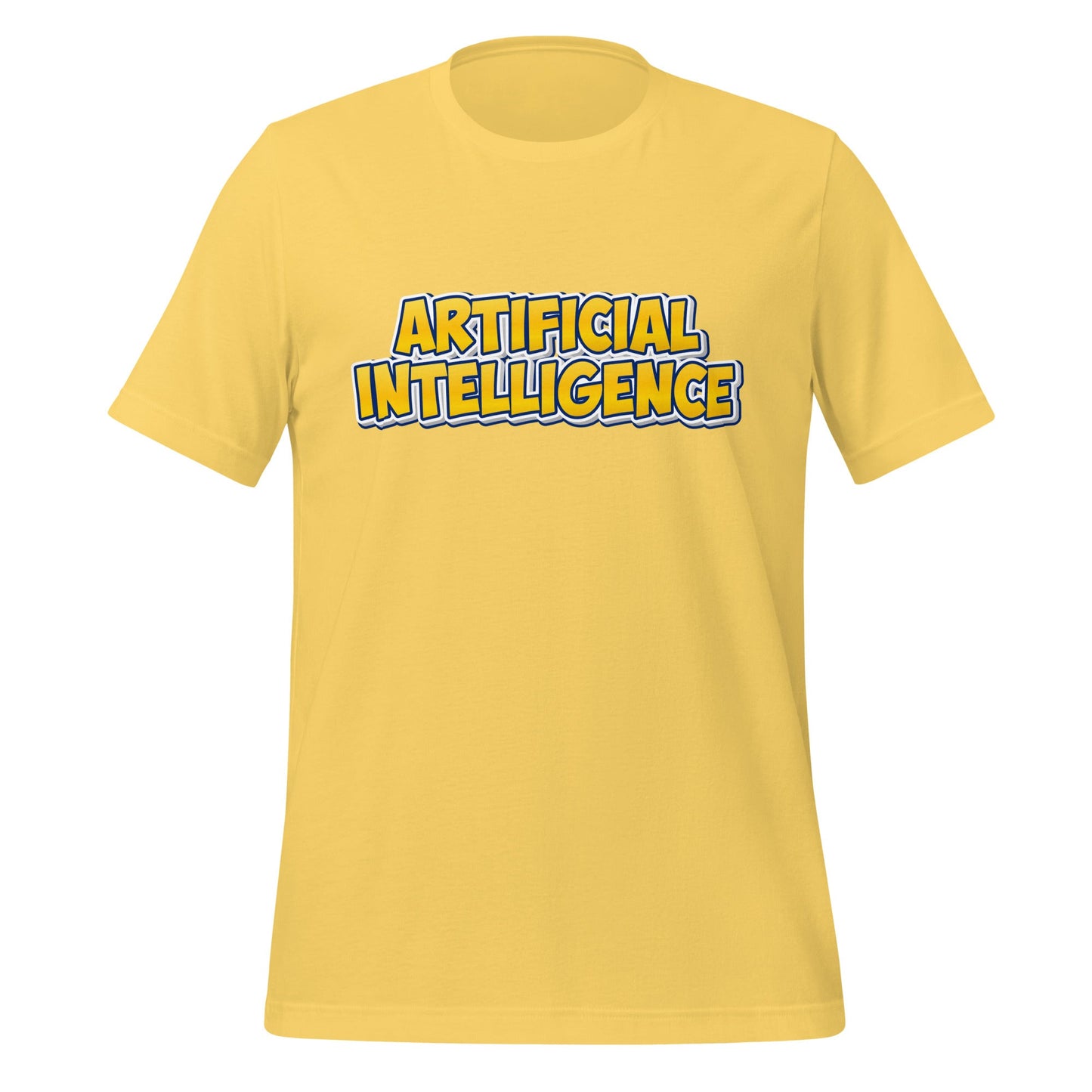 Image of the Yellow Comic Artificial Intelligence T-Shirt (unisex) Yellow / M.