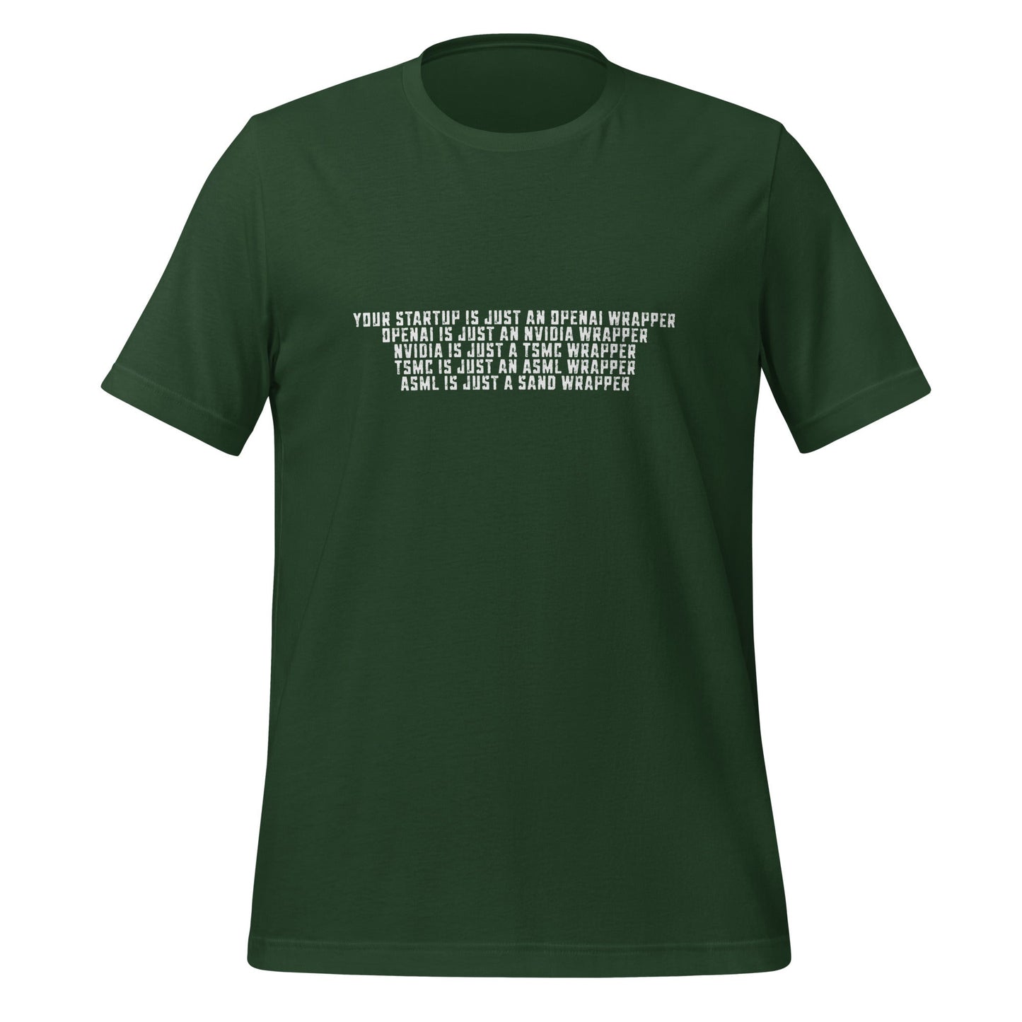 Image of the Your Startup is Just a Wrapper T-Shirt (unisex) Forest / M.